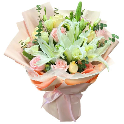 宜昌10朵玫瑰百合混搭，爱是难忘时刻